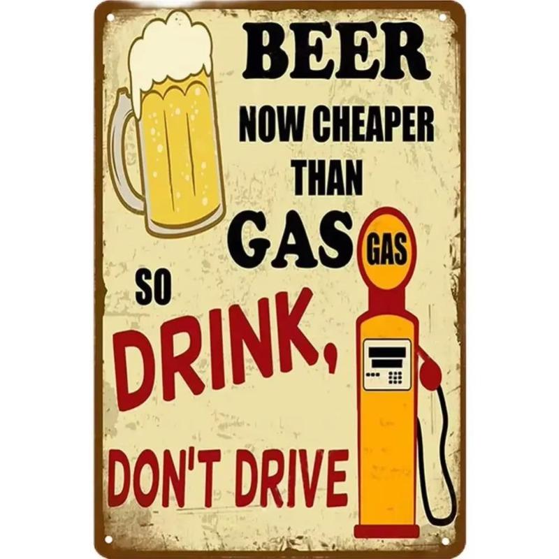 Vintage Beer Metal Sign, New Year Pub Decor Plaque