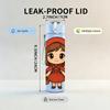 1PC Red Hood Little Red Riding Hood Print 750ml Color Plastic Sports Water Bottle Leakproof Flip Straw Lid Suitable for Sports Office Home Use