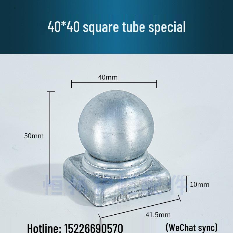 Wrought Iron Galvanized Ball Fence Post Cap for Square & Round Tubes