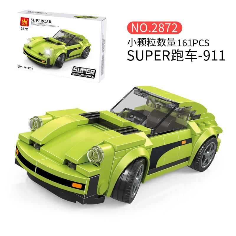 

Wanger 2870-90 Formula Racing Sports Car Police Car Series Детские сборные строительные блоки Игрушки зелёный