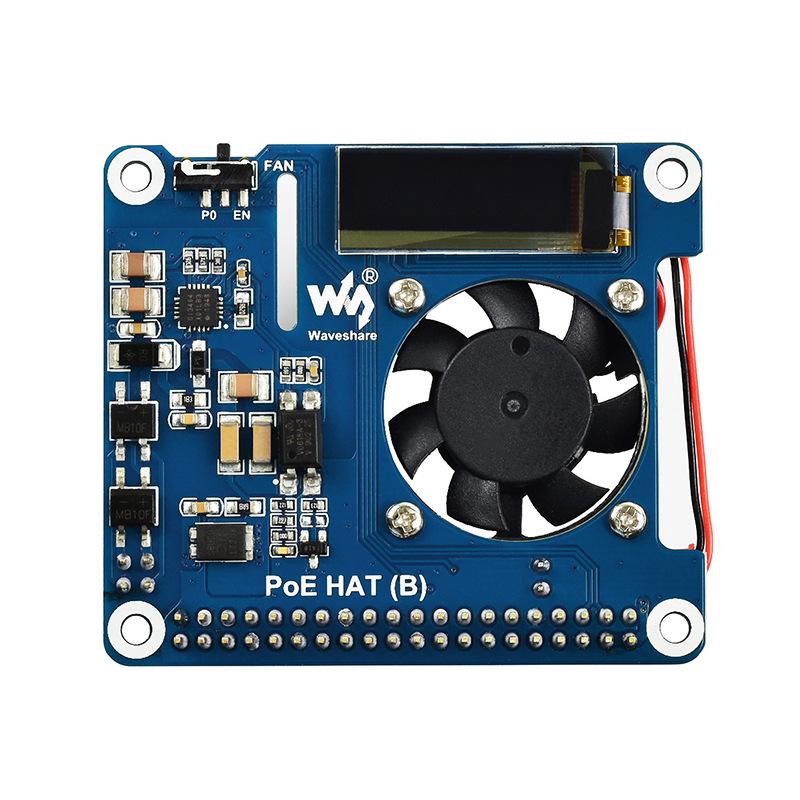 Raspberry Pi POE Ethernet Power Supply Board with OLED Temperature & IP Display for 4B/3B+