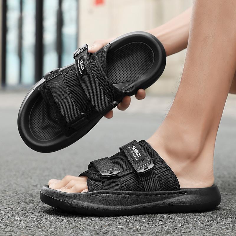 Fashion Summer Men's Slippers Lightweight Canvas Quick Drying Sandals Soft Soled Anti Slip Water Shoes Beach Flip Flops Men's Shoes