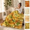 Pătură Flanelă cu Clătite Distractive, Pătură de Odihnă Creativă cu Model Realist de Clătite, Pătură Moale Confortabilă pentru Canapea, Fotoliu, Birou, Cameră de Cămine