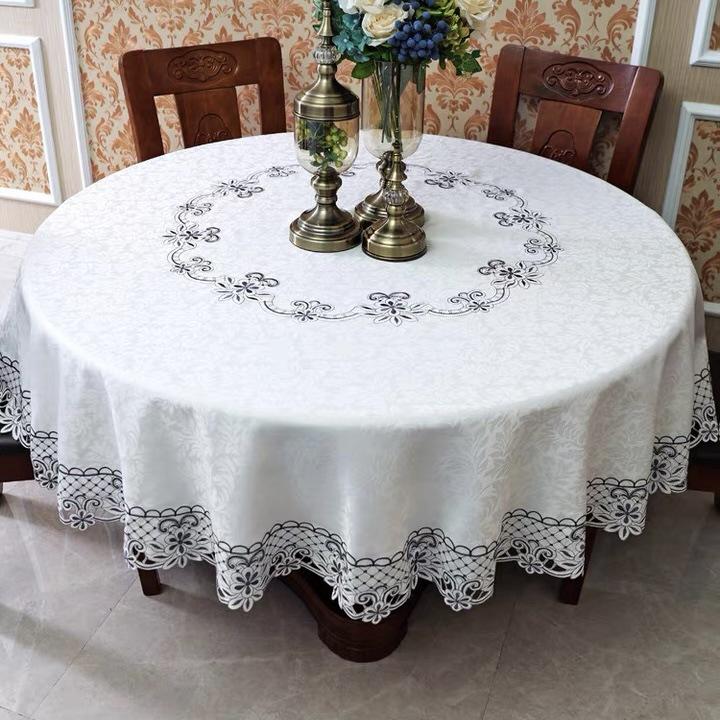 Круглая скатерть в европейском стиле, большая круглая скатерть, бытовая, гостиничная, круглая вышитая скатерть 120cm