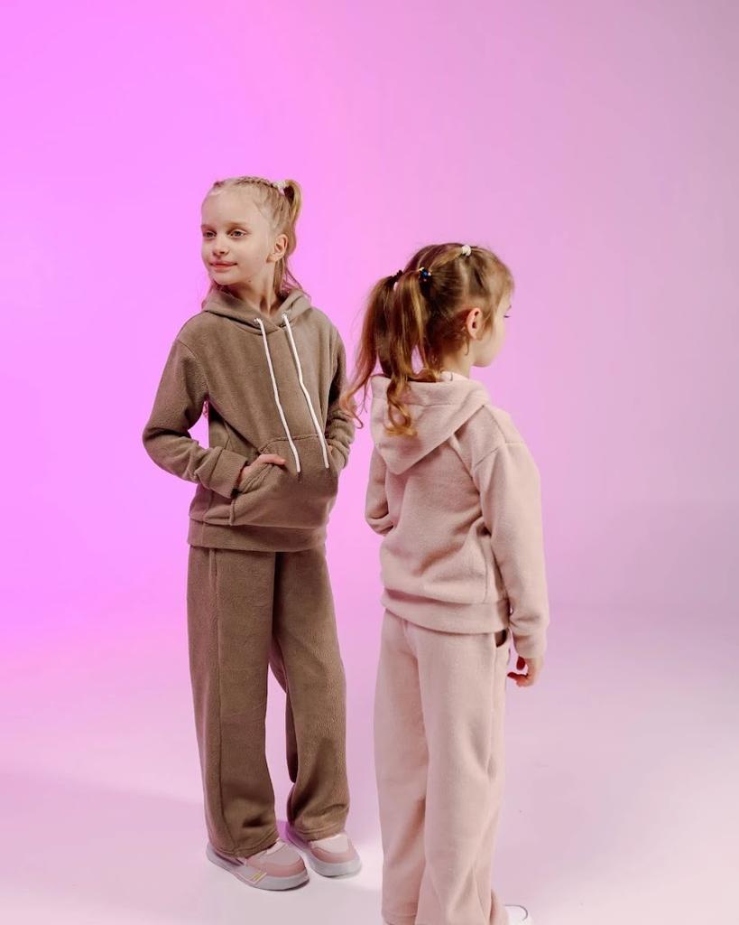 Girls’ Winter Clothing Set – Soft Interssoft Hoodie & Palazzo Pants, Winter 6447-136 HC