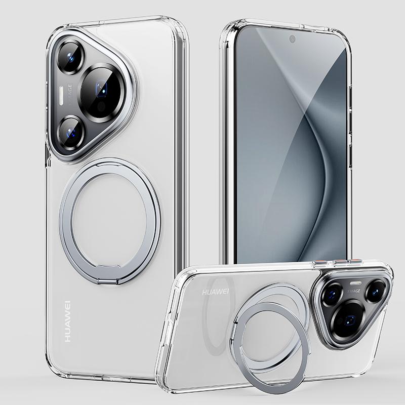 

Премиальный бронированный прочный магнитный чехол для Huawei Pura 70 Pro+ P70 Ultra, скрытая подставка, матовый чехол для беспроводного зарядного устройства Magsafe For Pura 70 Pro Plus чистый