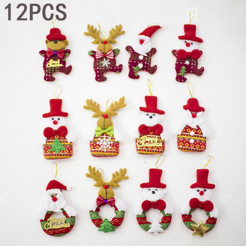 

12 шт. Санта-Клаус, олень, медведь, снеговик, подвесные украшения для рождественской елки