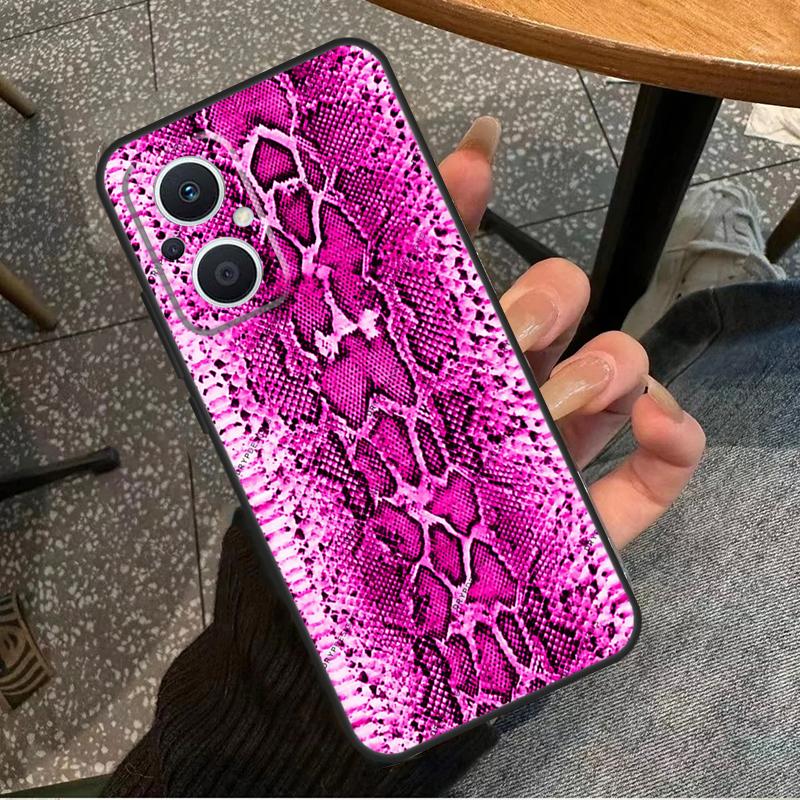 Snake Skin Print For OPPO Reno 7 8 Lite 8T 14F 13F 11F 12F 10 11 12 13 14 Pro OPPO Find X8 X5 X6 Pro Case
