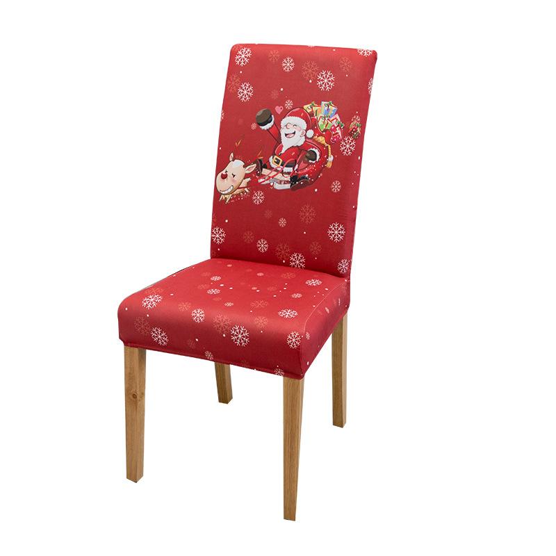 Chair Cover Dining Room Christmas Decor 2025 Santa Claus Snowflake Print Office Chair Covers Stretch Removable Chair Seat Cover