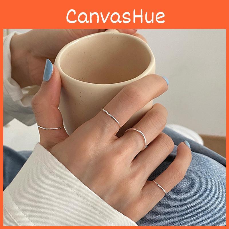 Elegant Korean Minimalist Single Ring For Women With Geometric Design And Adjustable Size