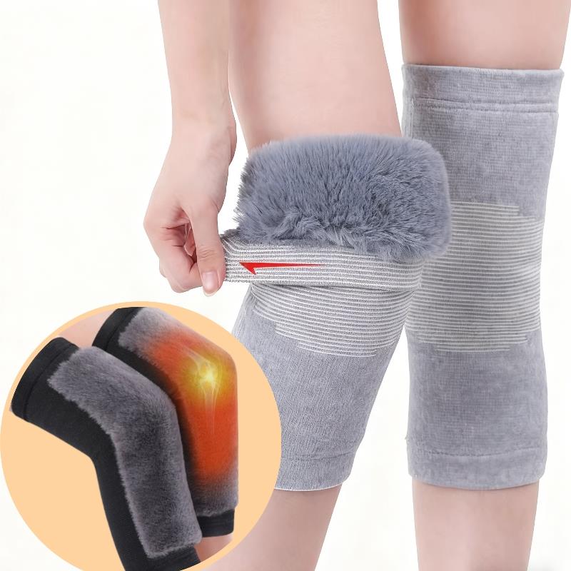 Králičí kožešina Teplé plyšové chrániče kolen Silné plyšové návleky na nohy Zimní chrániče kolen Teplá ortéza Studená noha Artritida Chránič kolene