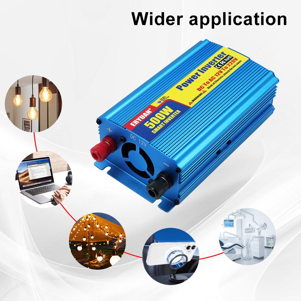 Car Power Inverter 500W Auto Power Supply Inverter Conversion USB Battery Clip DC 12V To AC 220V Battery Converter Cigarette lighter interface