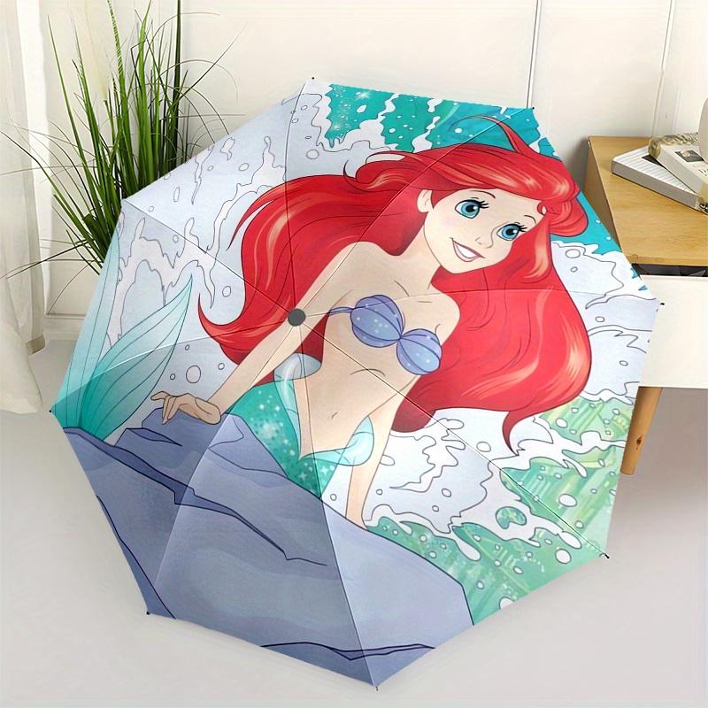

Mermaid,Disney Automatic Opening and Closing Umbrella - 8-rib Reinforced Folding Design, Lightweight and Portable, Suitable for Daily Busine