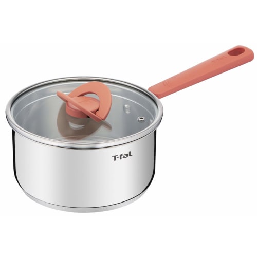 T-fal "Optispace IH Stainless Steel Saucepan" 18cm, Induction and Gas Compatible, Free of PFOA and Other Harmful Substances, 10-Year Warranty, Stainle