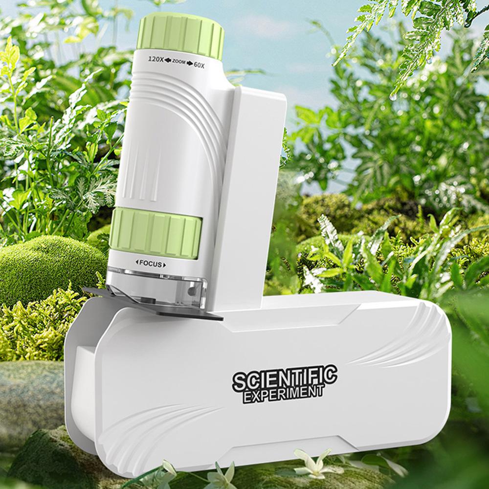 With LED Light Portable Handheld Microscope Toy Mini Microscope for Kids  Student Science Lab