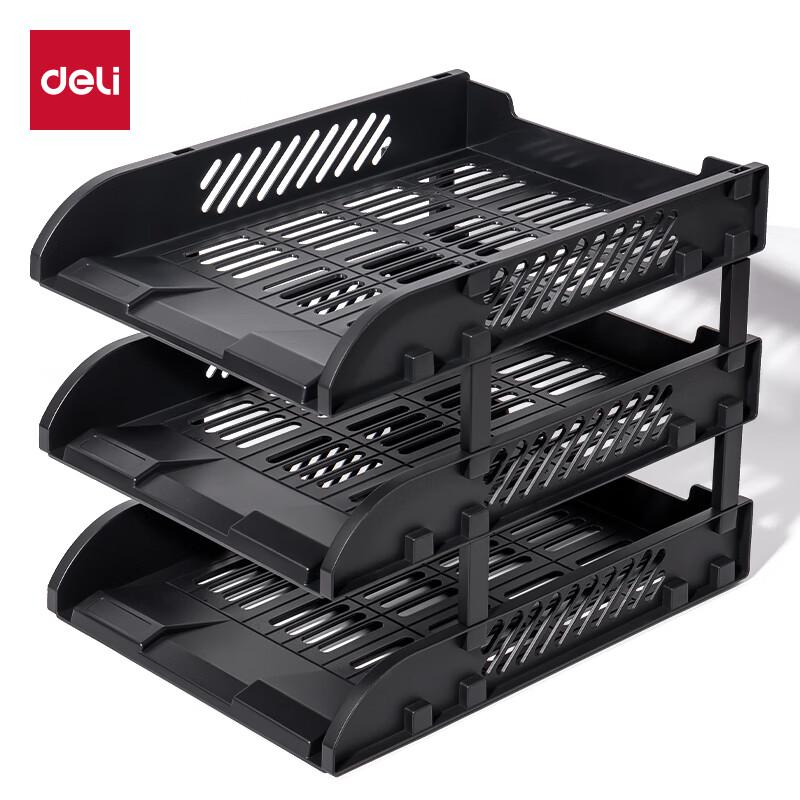 Deli 3-Tier Hollow File Tray
