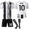 Sezonul 2022-26 Sezonul 7 Chiesa 9 Hovic Negru Alb Jachetă de Fotbal Ediție pentru Copii Set Tricou de Casă Juventus