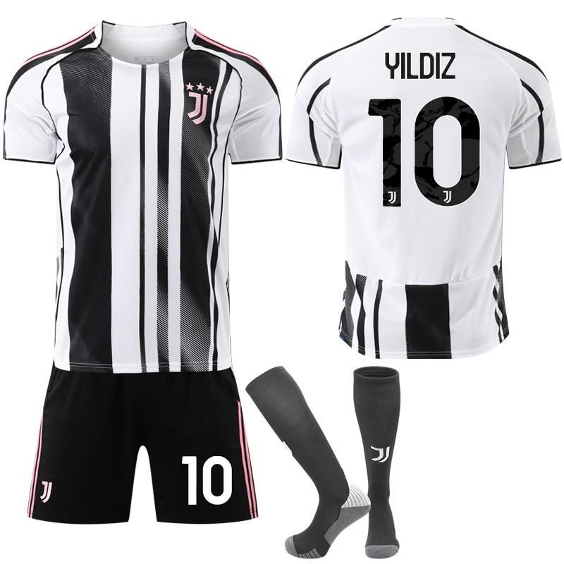 Sezonul 2022-26 Sezonul 7 Chiesa 9 Hovic Negru Alb Jachetă de Fotbal Ediție pentru Copii Set Tricou de Casă Juventus