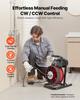 Drain Cleaner Machine 15m x 13mm, Sewer Snake Auger Manual Feed with 4 Cutters & Air-activated Foot Switch for 50mm to 150mm Pipes