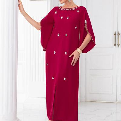 BA9028 Hellblaues Band Handgefertigtes, mit Rauten genähtes Langarm-Zweiteilerkleid mit gefälschtem Muster Frühlingsreise Elegantes, modisches langes Kleid