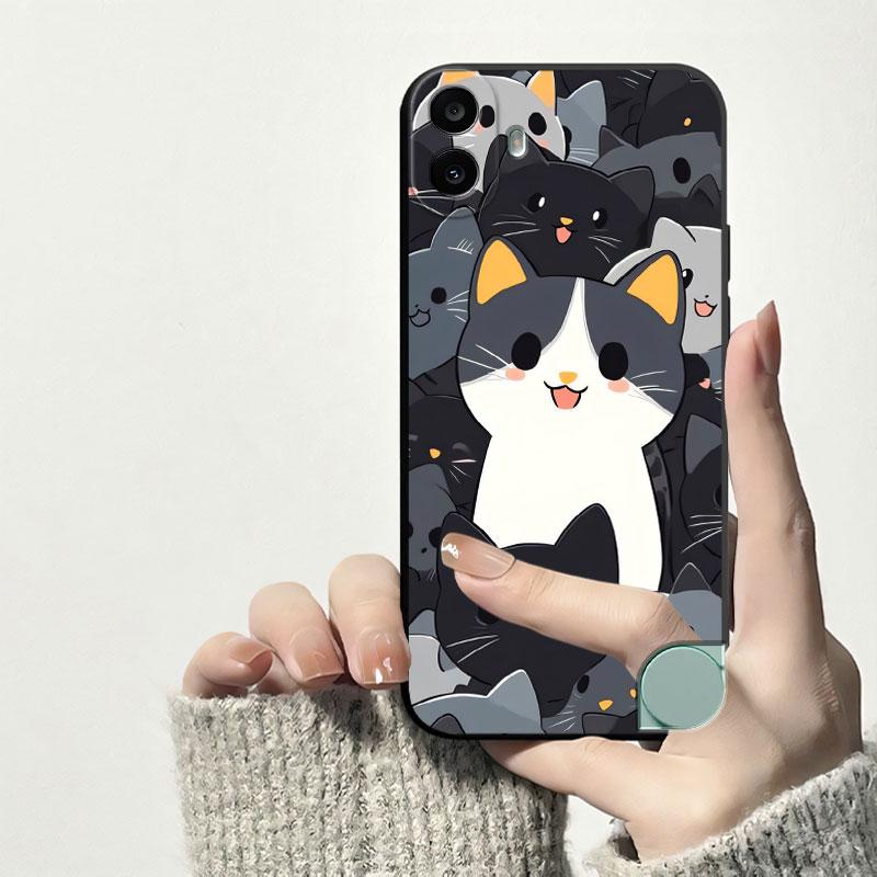 Flower For Nothing Phone1 Case Shockproof Soft Silicone For Nothing Phone1 Back Cover TPU Phone Case Protective Cute Cat Fundas -Nothing CMF Phone 1