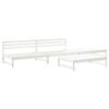 VidaXL Salon de Jardin 4 pcs, Banc avec Dossier, Ensemble de Meubles avec Table Basse Patio Terrasse, Rustique, Blanc Bois 3186593