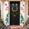 2D Flat, 2D Flat Printing 2pcs Christmas Tree Doves Snowflakes Porch Banners, Couplet Door Decor, Welcome Signs for Decorations Decor Indoor Outdoor, 