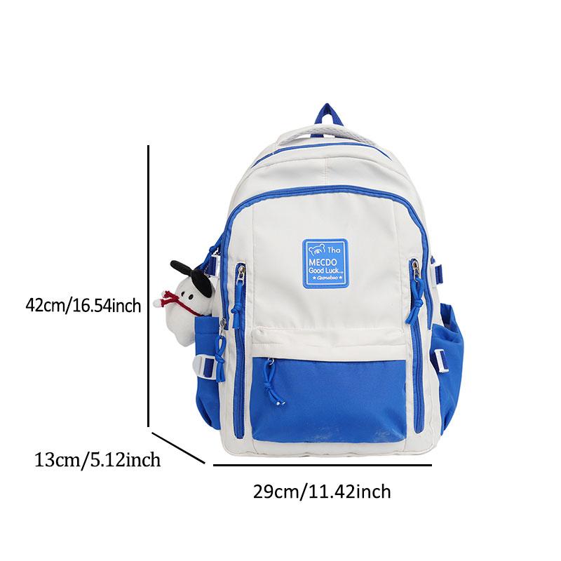 College Style Color Blocked Student School Bags Lightweight Large Capacity Multi-layer Storage Computer Backpack Campus Travel