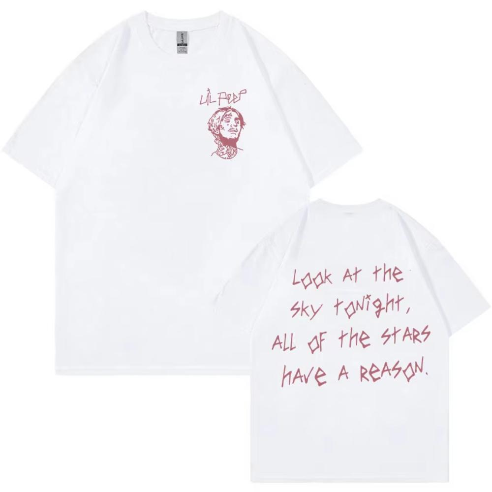 Rapper Lil Peep Tour Konzert Grafik T-Shirt Herrenmode Baumwolle Kurzarm T-Shirt Damen Hip Hop Oversized