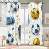 2pcs, Popular Curtain Panels 2D print Sneaker & Soccer Ball Durable 100% Polyester Fabric (without rod) Decorations Inside Use