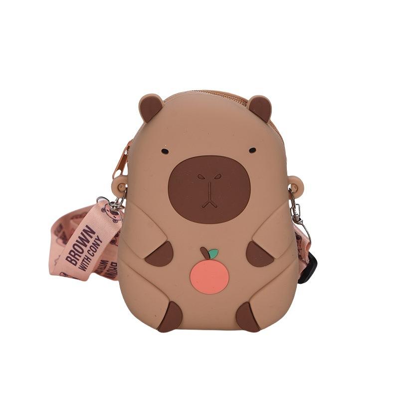 

Cute Kapibara Silicone Bag Cute Girl Children s Oblique Cross Change Bag Versatile Cartoon Mobile Phone Bag