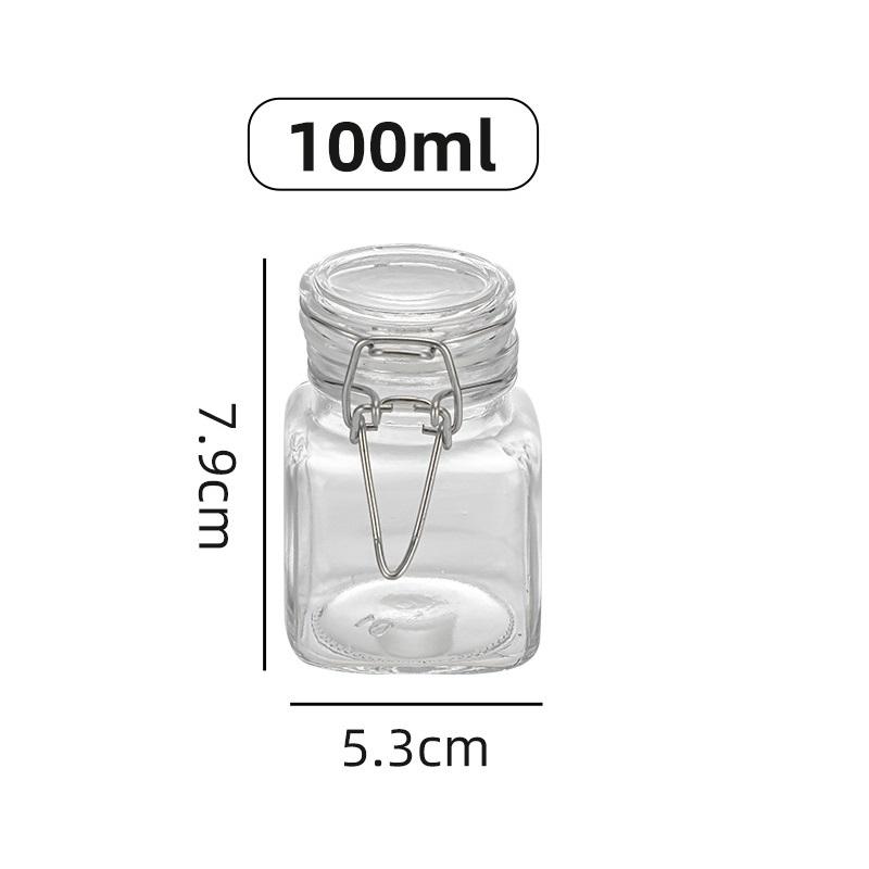 50/100ml Glass Bottle Sealed Jar For Kitchen Food Pickle Fruit Canned Transparent Big Mouth Jam Bottle Storage Jar Household