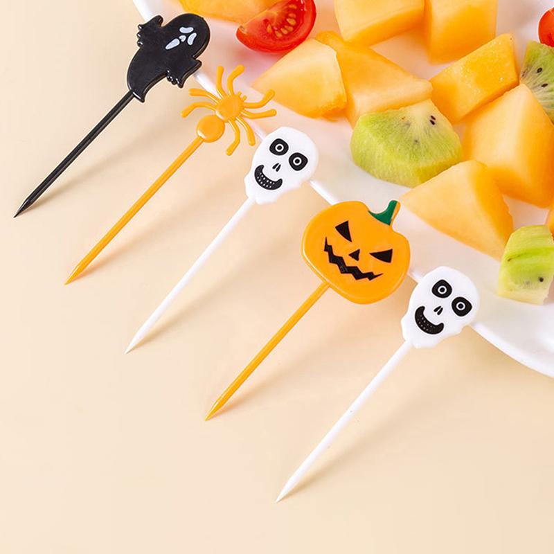 10/6Pcs Creative Cartoon Fruit Fork Plastic Small Fork Sweet Mouth Cake Forks