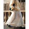 Spring Summer Bohemian Floral Cut-out Half Skirt With Elastic Waist Loose Long Skirt For Women Versatile Skirts
