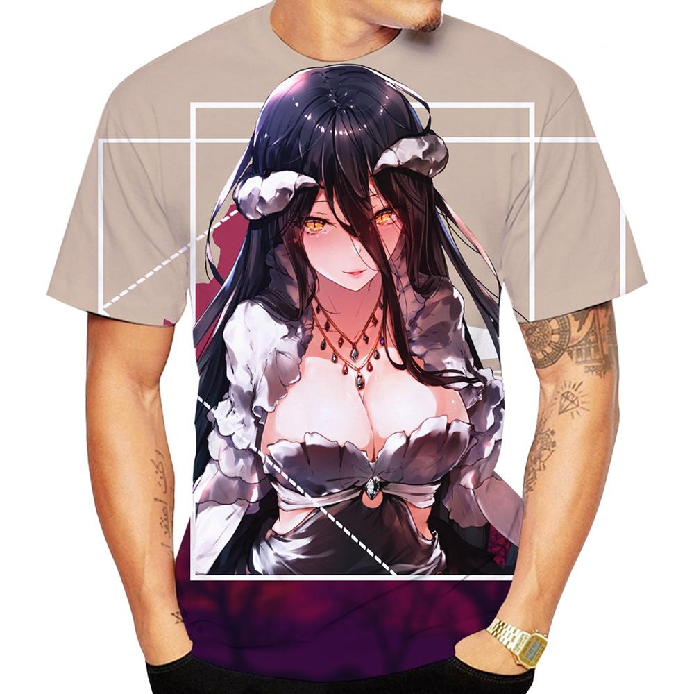 Summer Fashion Cool 3D Printing Overlord Anime Patterns Trendy Men's Casual Comfortable Short Sleeved T-shirt
