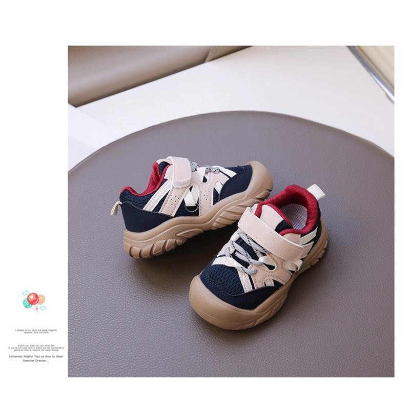 Children's sports shoes spring and autumn new boys anti-kick shoes breathable mesh girls non-slip and wear-resistant running shoes
