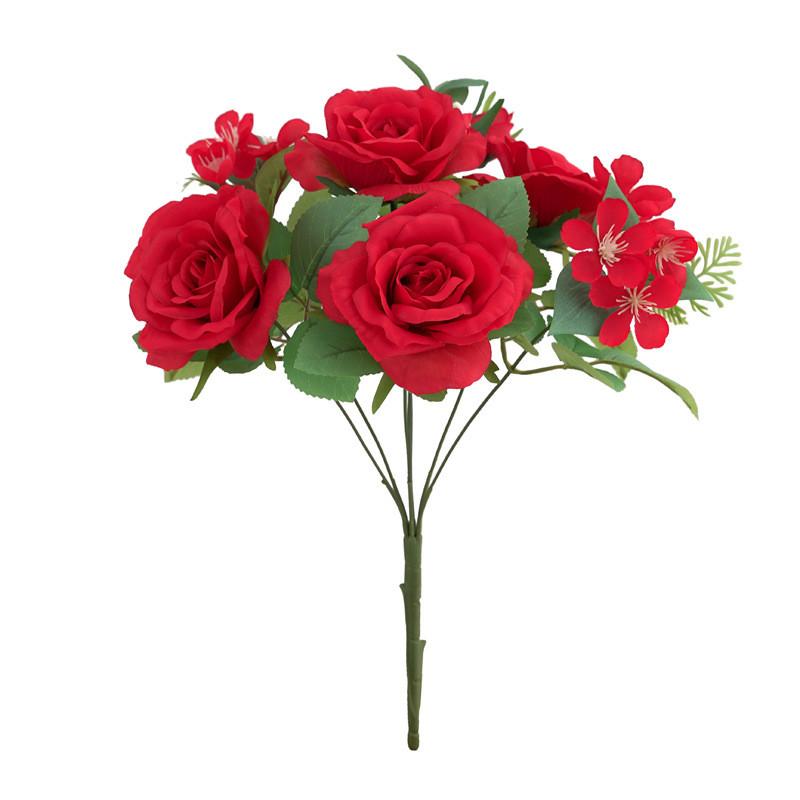 Purple Silk Rose Arrangement Fake Flower For Event Decor And Gift Presentation