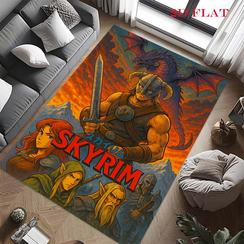 The Elder Scrolls Carpet Rug for Living Room Bedroom Home Sofa Decoration,Kids play Nonslip Floor Mat