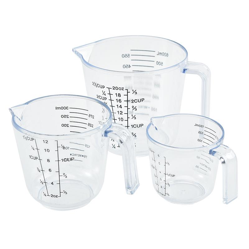 Clear Plastic Kitchen Measuring Cup Set - Thickened Scale Cups & Cylinders for Baking