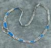 Hawaiian Vibes Blue Opal Statement Necklace | Dainty Long Chain for Sweater Dress Beach Outfit