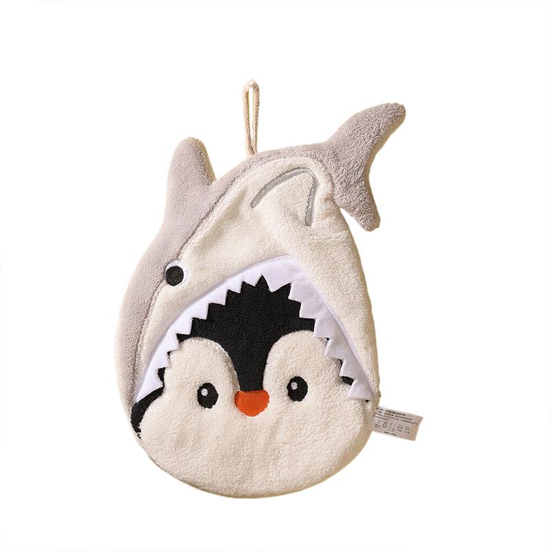 Cartoon Penguin Hand Towel Kitchen Bathroom And Toilet Hand Towel Hanging Type With Super Water Absorption Quick Drying