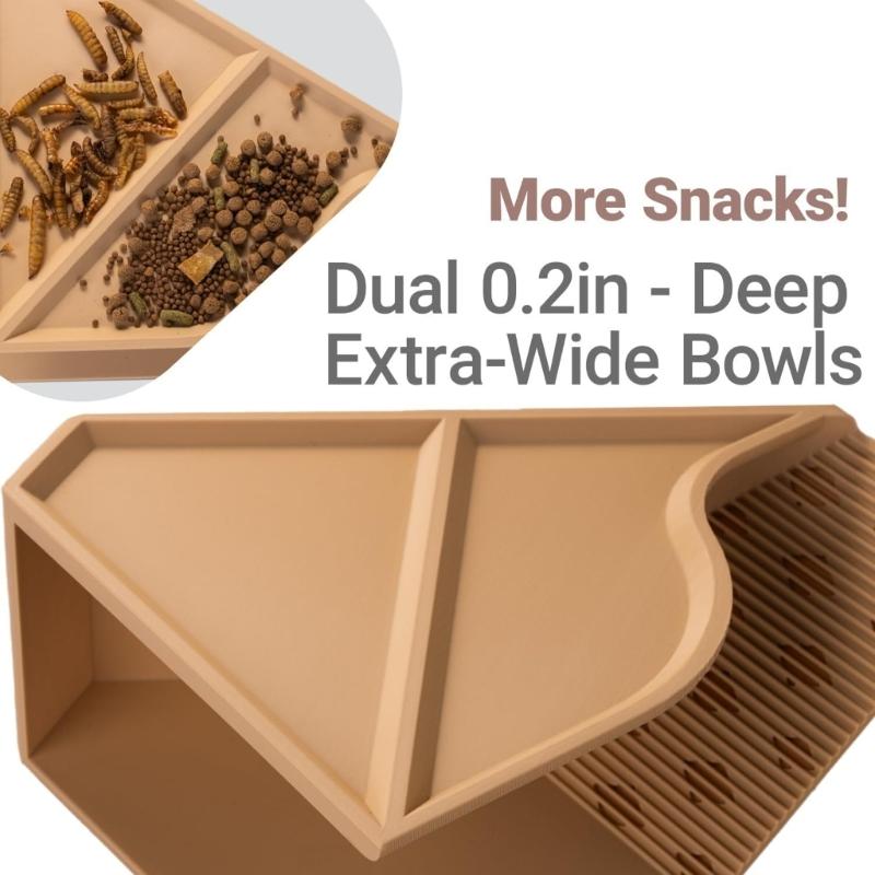 Hermits Crabs Cave Habitat with Climbing Tunnel Double Feeding Area Nontoxic Breathable Easyly Clean for Aquariums