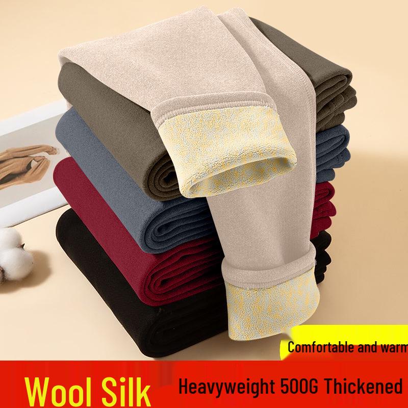 

Plus Size Korean Style Thick Heavyweight Women s Warm Autumn/Winter Pants - Versatile, Comfortable, and Trendy Base Layer 3XL [Recommended 140-160 kg]
