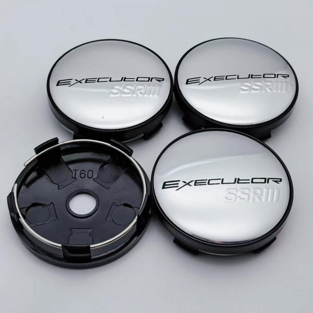 

4pcs EXECUTOR SSR Logo Emblem Badge Car Wheel Center Caps OD 60MM ID 56MM Wheels Hub Cap Rim Hubcaps Dust Cover Car Accessories Executor SSR Badge&4pcs T60 Wheel Caps
