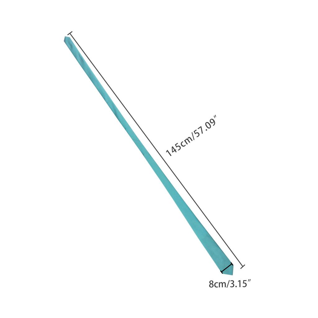 [Allegra K] Men's Formal Tie, 145cm, Solid Color Narrow Stripe Tie, Graduation Suit Tie, Lake Blue, One Size