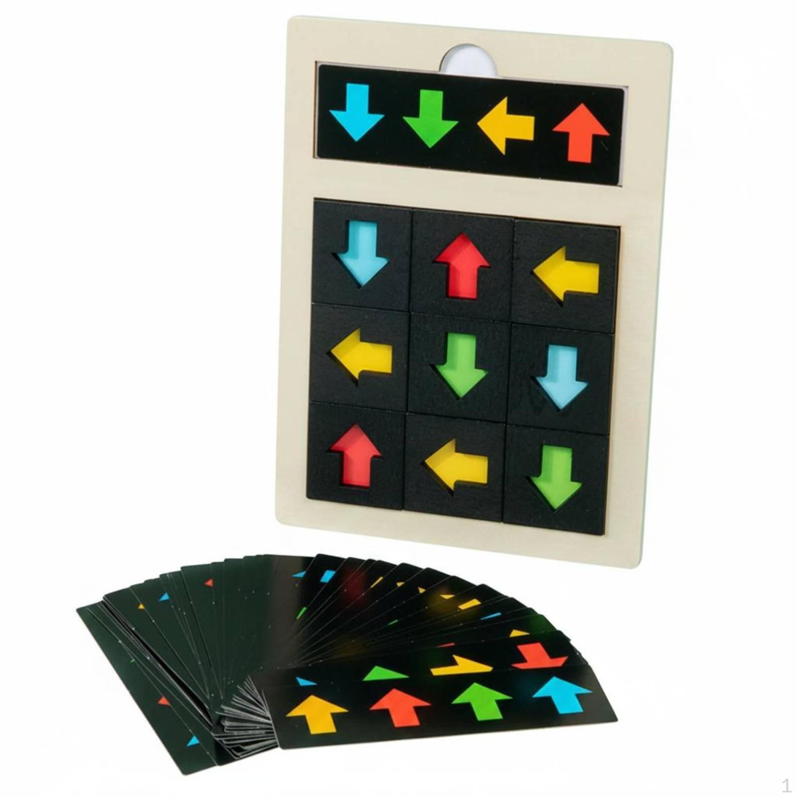 Wooden Direction Cognition Toy Early Education Pointer Reasoning Matching Board HandEye Coordination
