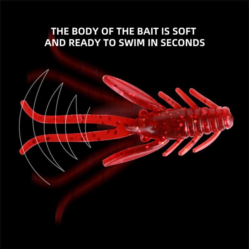 FTK Crazy Iscas 58mm/30 Pces Isca Macia Iscas De Pesca Camarão Lagosta Plástico Macio Iscas De Pesca