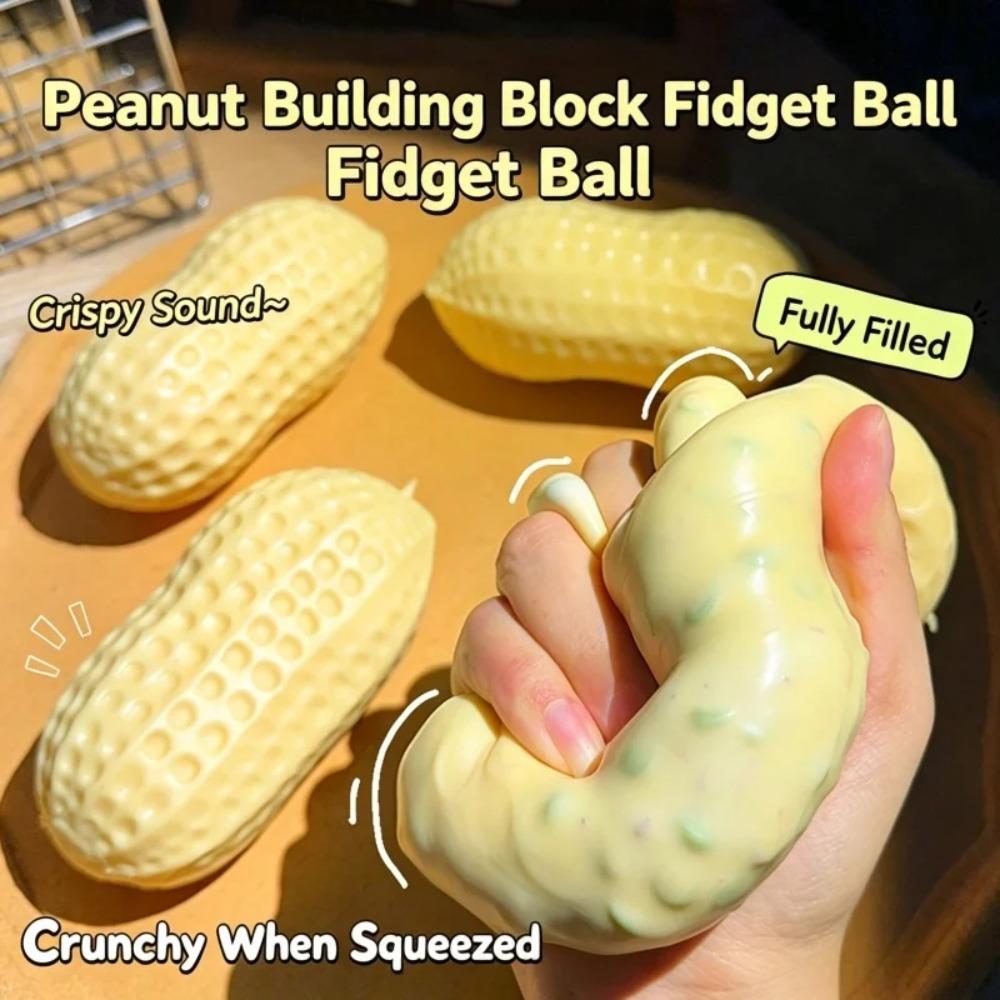 ASMR Peanut Squishy Crunchy Building Block Stress Ball Squeeze Handmade Squeeze Ball Buttery-Soft Feel Fidget for Party Gifts 5