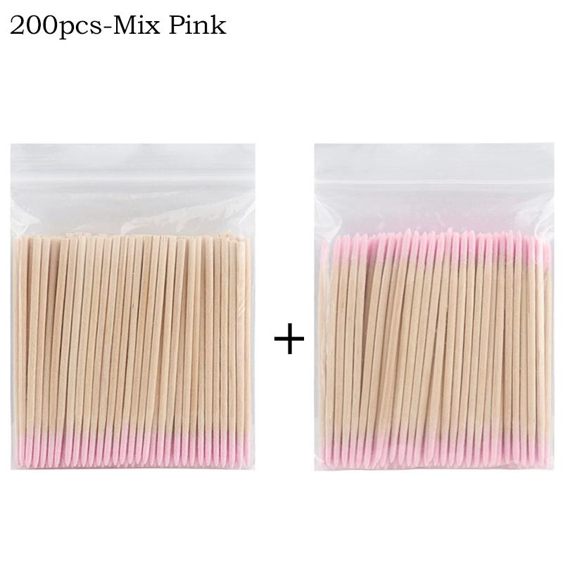 100/200/500Pcs Disposable Wooden Cotton Swabs Double Sided Tip Wood Sticks Glue Removing Makeup Tool Clean Stick Lash Accessorie
