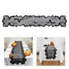 Spooky Halloween Decoration 11.8x70.9inch Black Table Runner, Water Resistant with Cobwebs and Bat Motifs for Festives Dinin